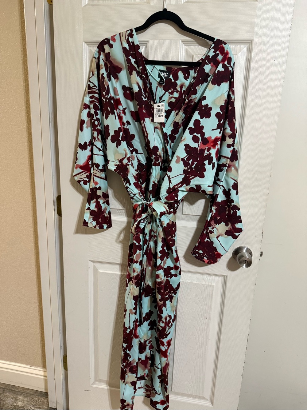 INC International Concepts Floral dress in Light Blue and Burgundy